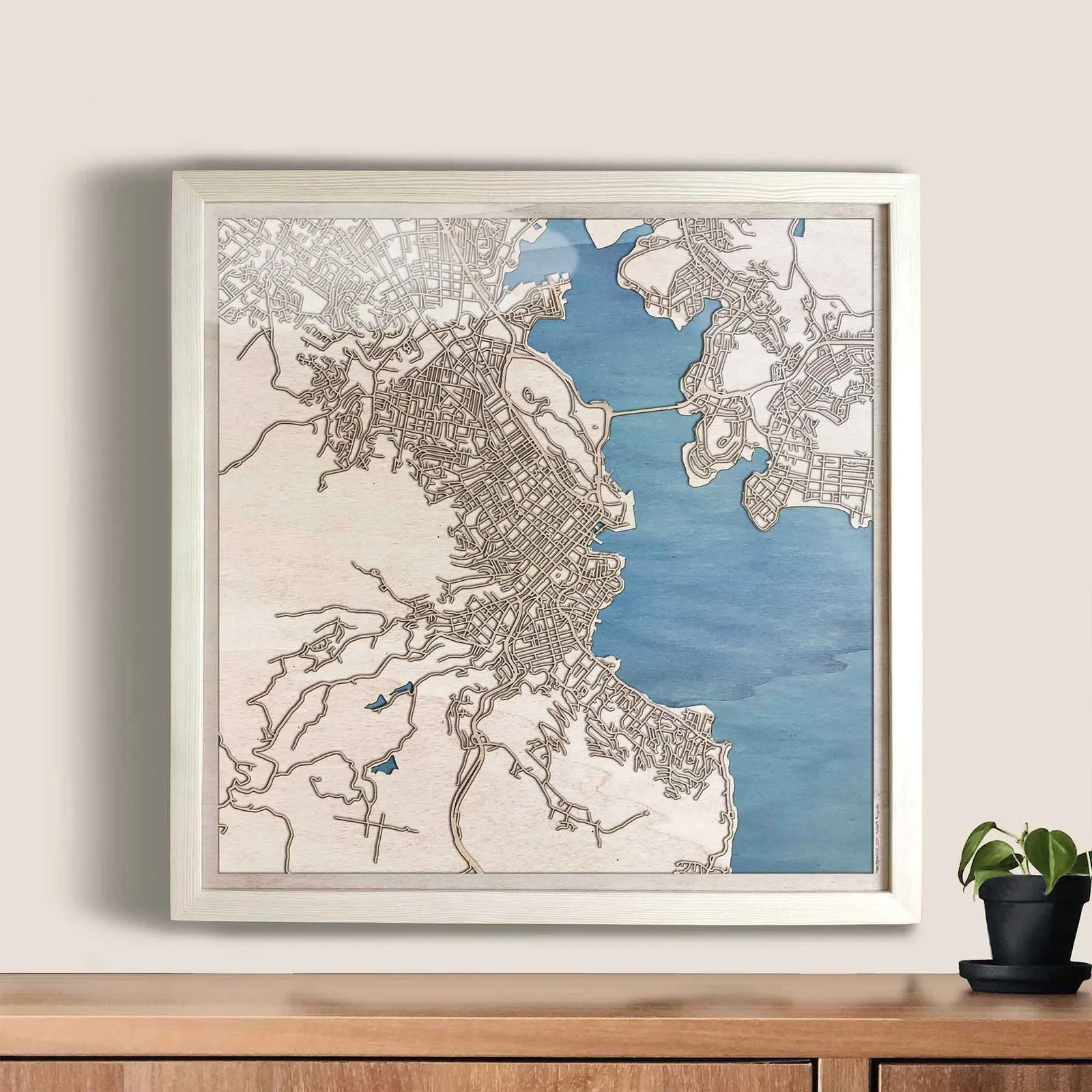 Hobart Wooden Map