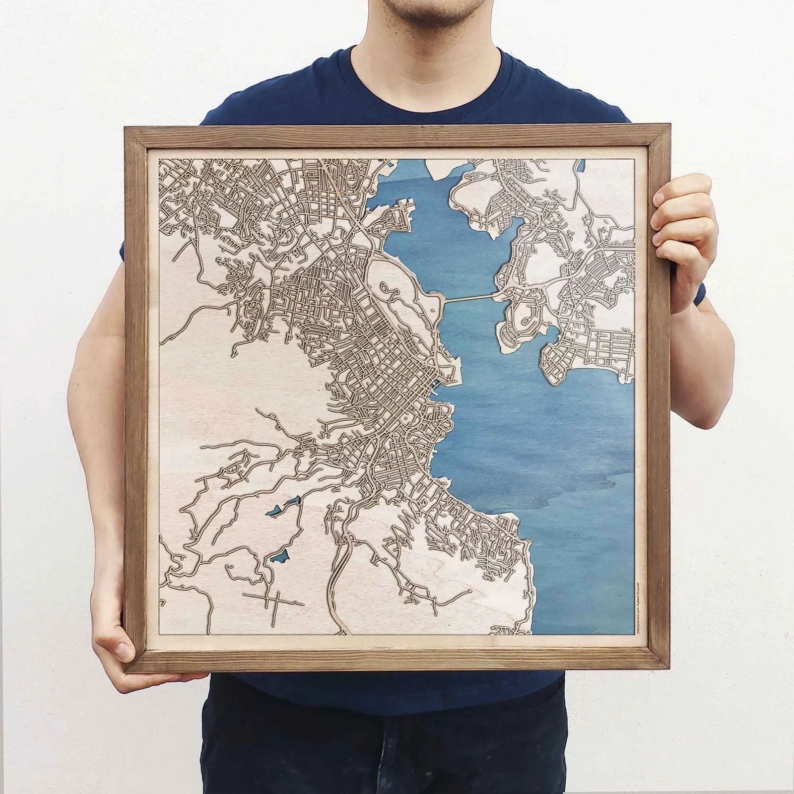 Hobart Wooden Map