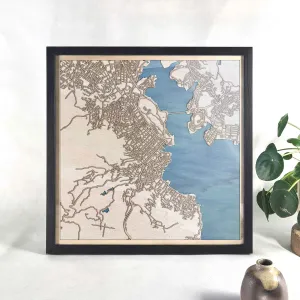 Hobart Wooden Map