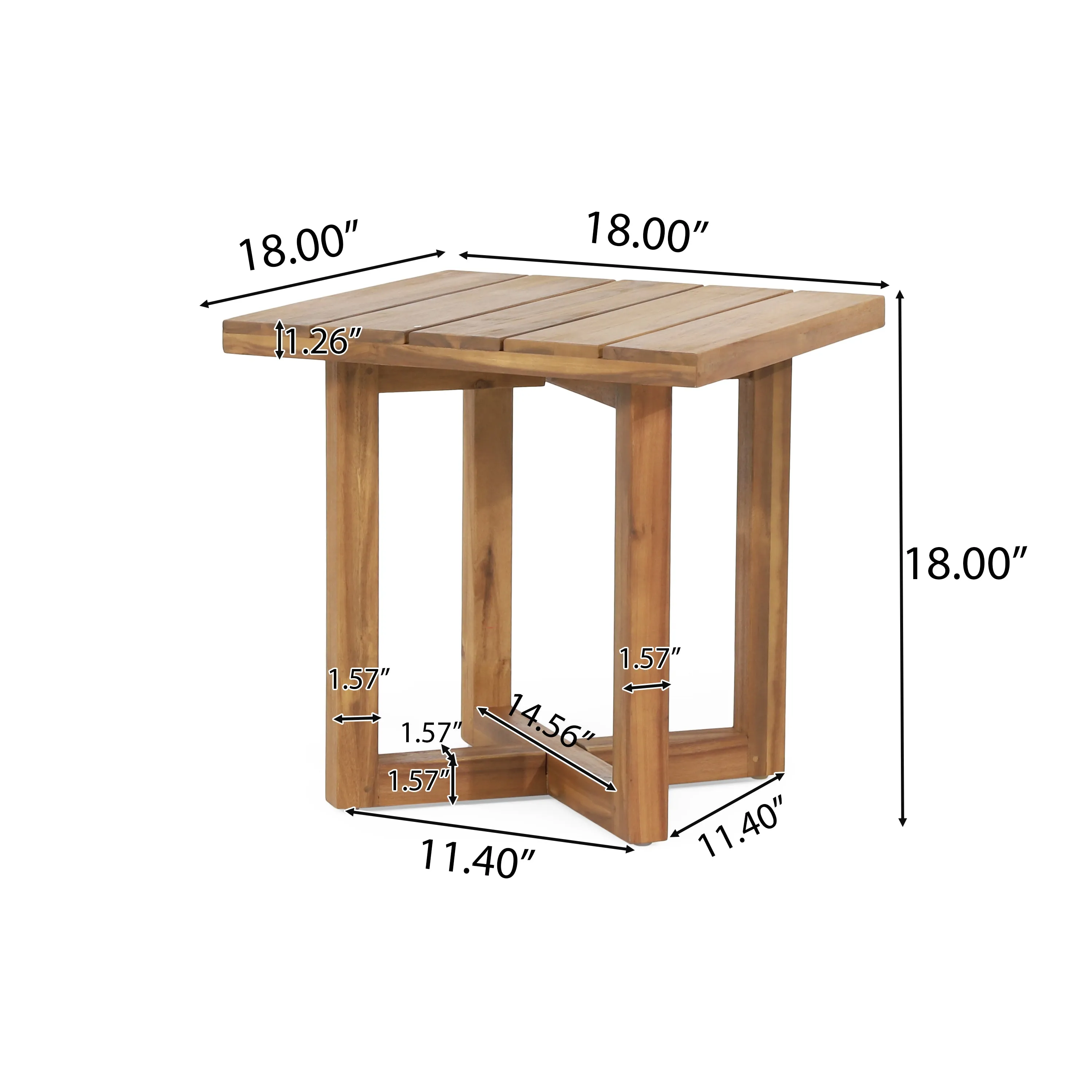 Hobbs Outdoor Acacia Wood Square Side Table, Teak