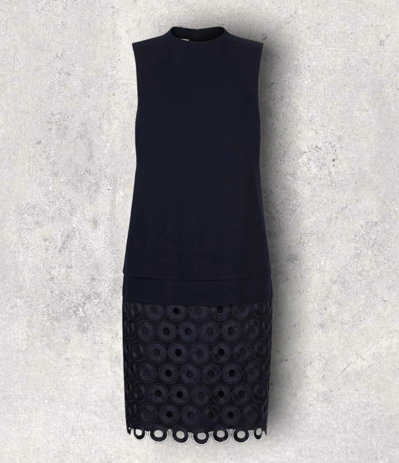 Hobbs Sylvia Navy  Sleeveless, Chiffon Overlay Dress UK 10 US 6 EU 38