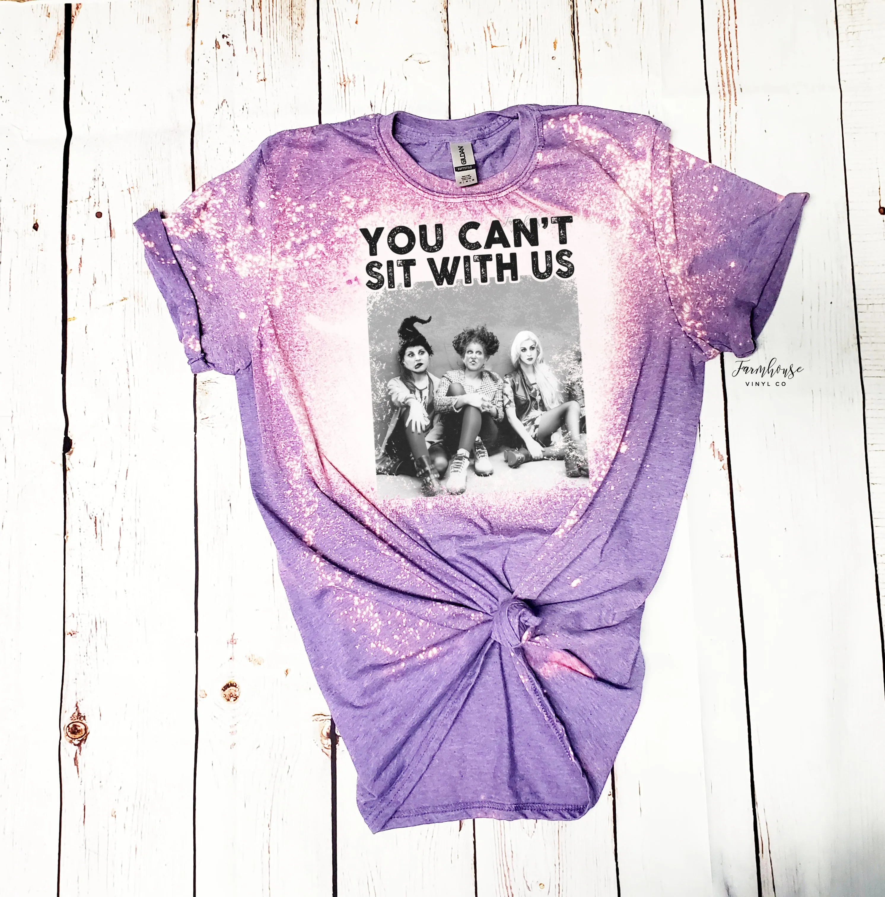 Hocus Pocus You Can't Sit With Us Bleached Shirt