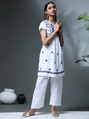 HOK Chikankari Tunic for Women White