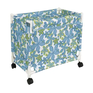 HOKIPO Oxford Fabric Laundry Basket Trolley With Wheels - 46x54x34 cm, Blue