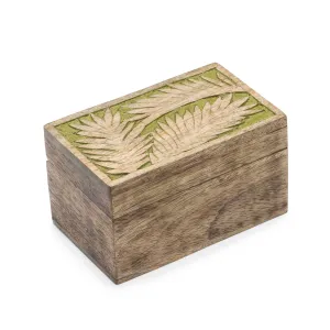 Holi Color Rub Wood Keepsake Box Palm Leaf