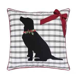 Holiday Black Lab Indoor Outdoor Pillow