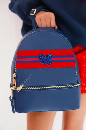 HOLIDAY BOW NAVY BACKPACK