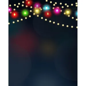 Holiday Light Strings Printed Backdrop