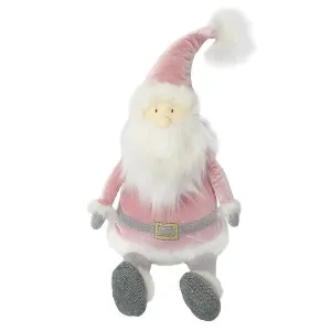 Holiday Plush | Santa Claus Seasonal Shelf Sitter- Dusty Rose | Mon Ami