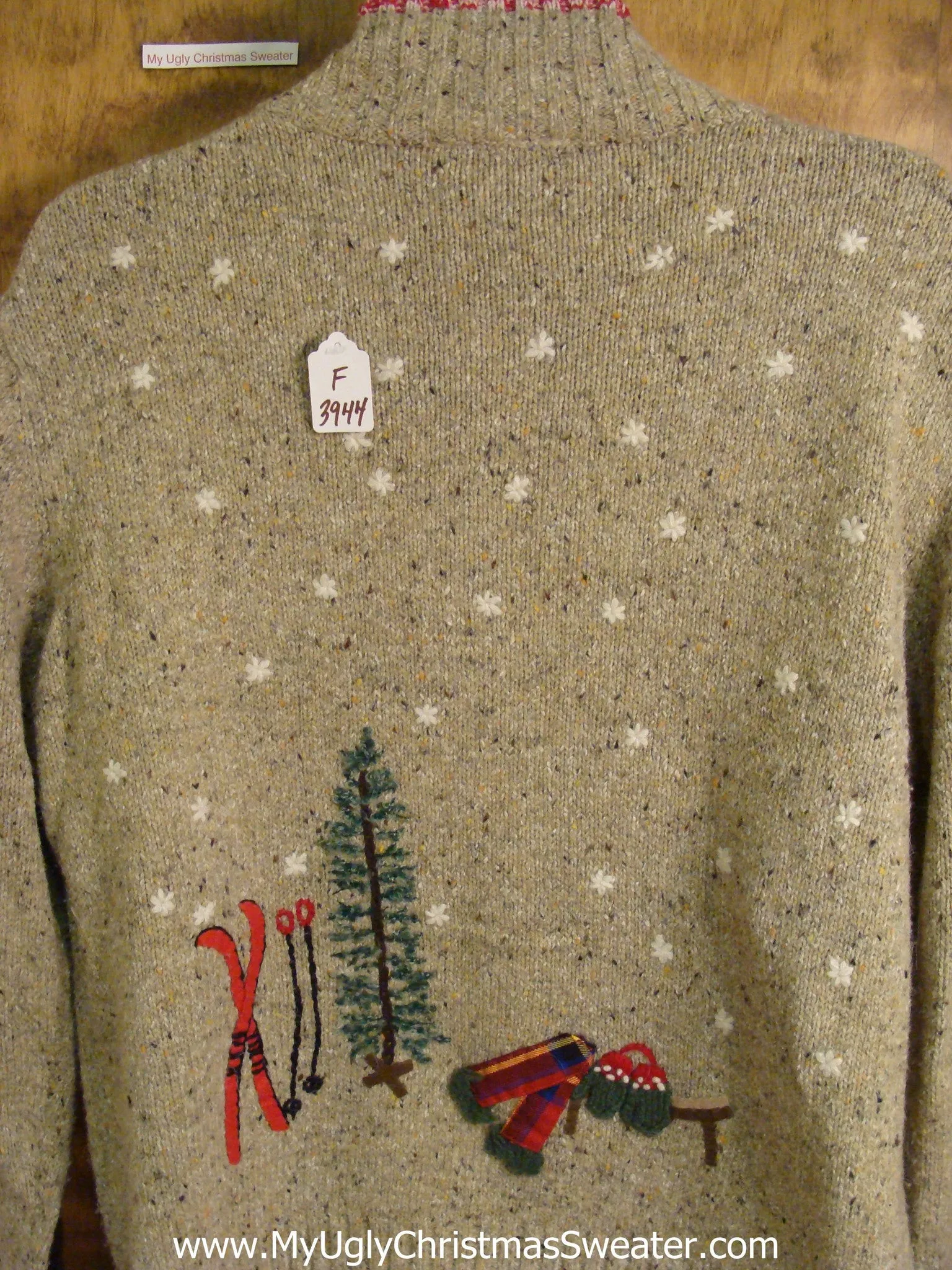 Holiday Sweater with Winter Sports Theme