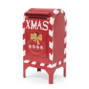 HolidayHaven Red Iron Christmas Mailbox Christmas decoration