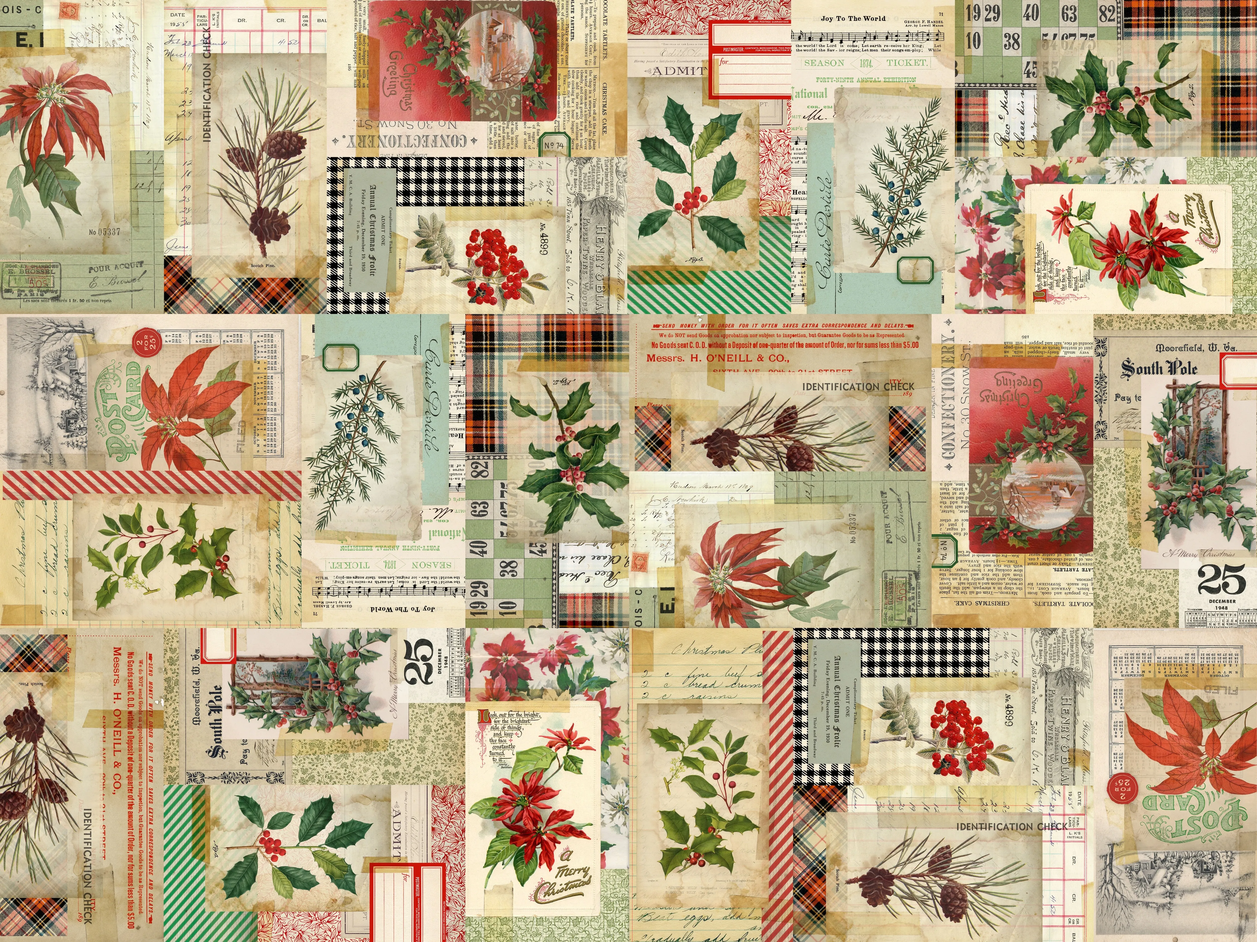 Holidays Past | Collage Multi 108" Quilt Backing by Tim Holz for Free Spirit | QBTH012.MULTI