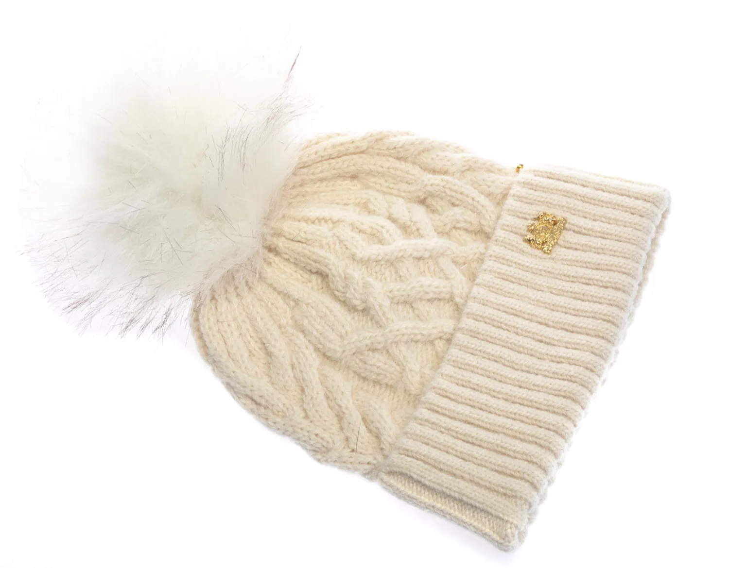 Holland Cooper Windsor Ladies Bobble Hat in Oyster