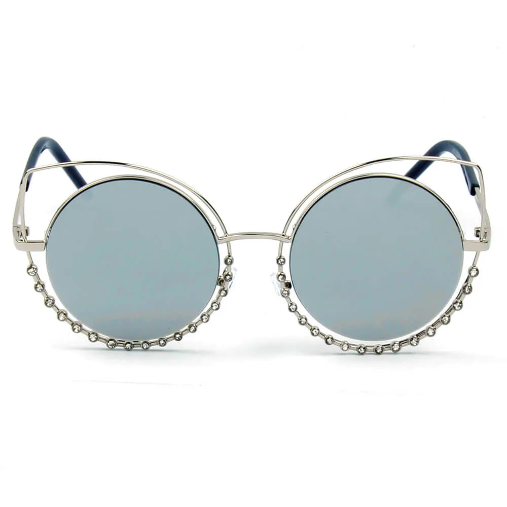 Holland - Pearl-Studded Cut-Out Cat Eye Princess Sunglasses