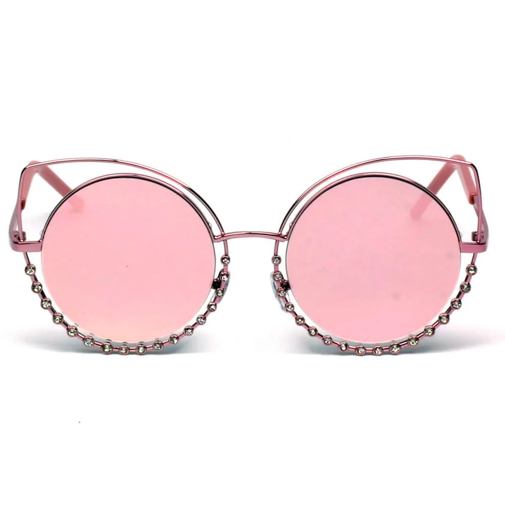 Holland - Pearl-Studded Cut-Out Cat Eye Princess Sunglasses