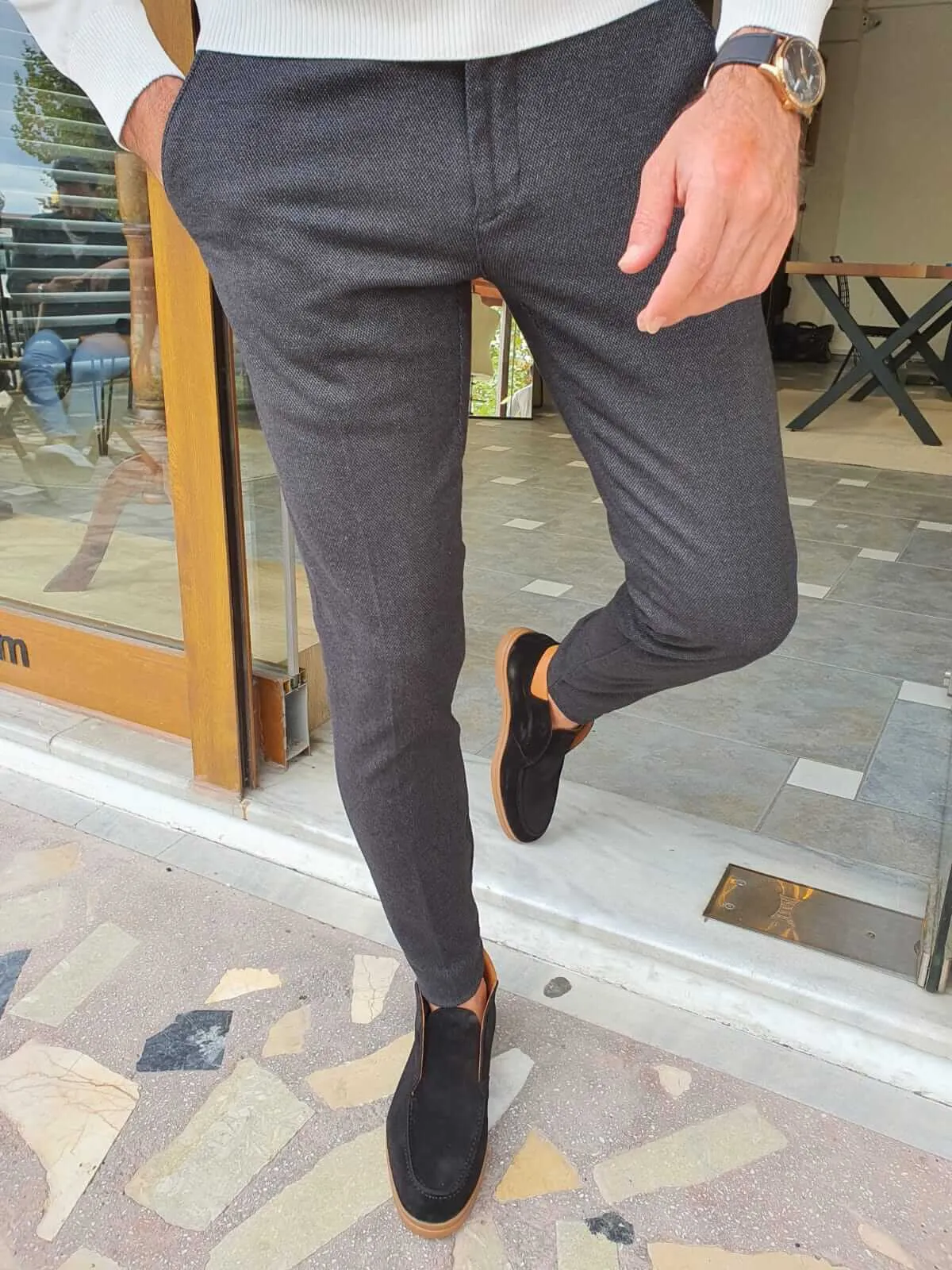 HolloMen SlimFit Black Pants