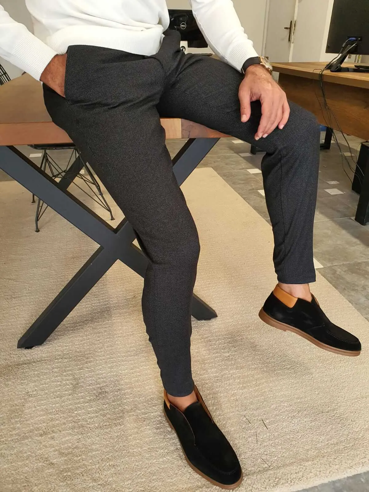 HolloMen SlimFit Black Pants