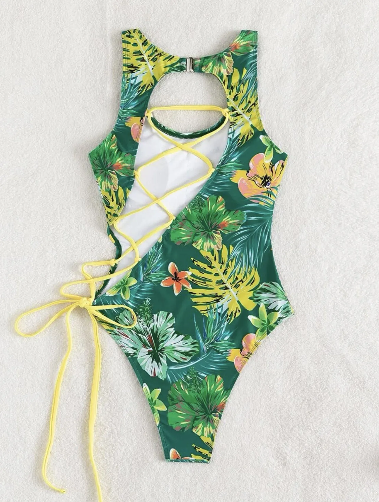 Hollow Out Back Cutout Out Strap Swimsuit