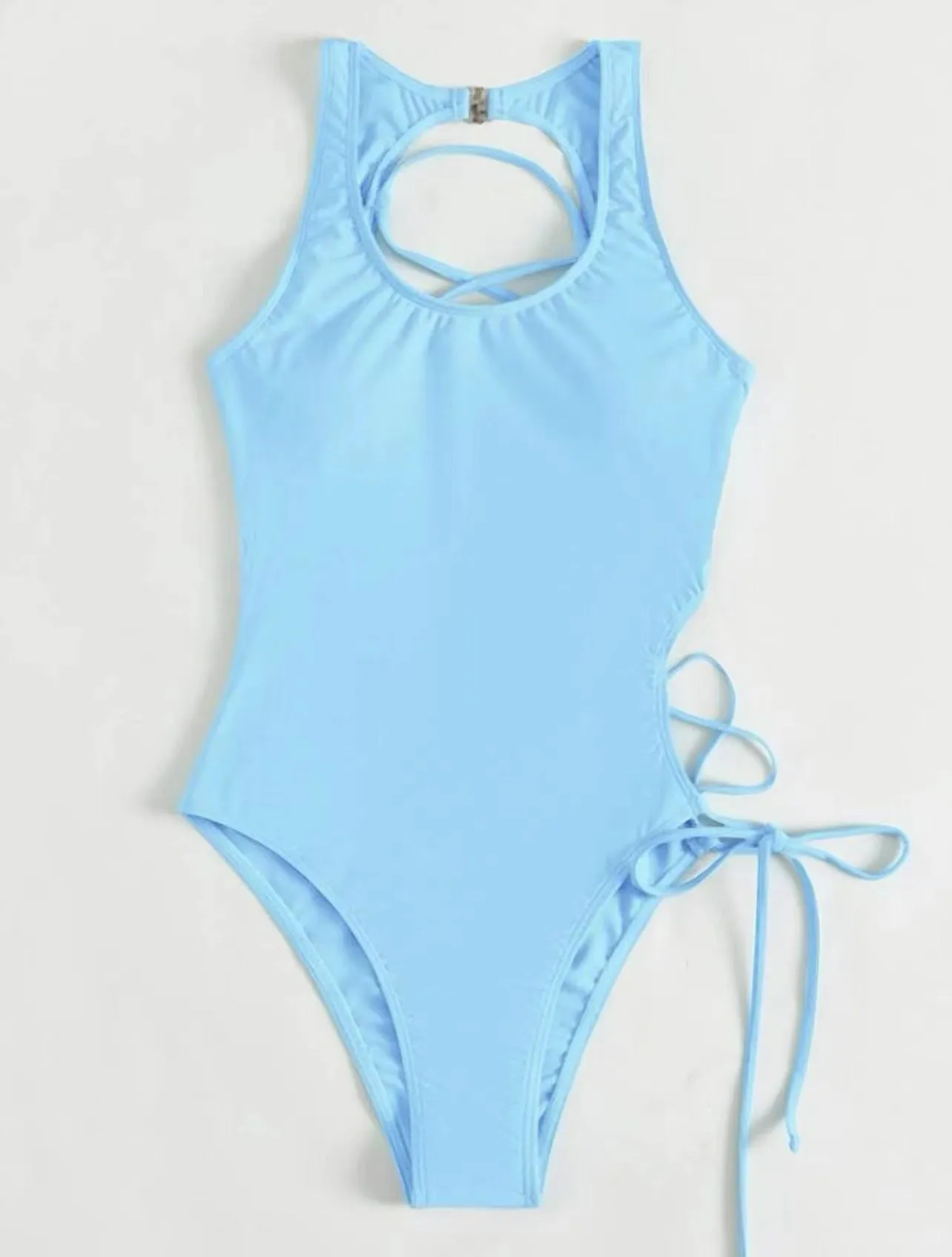 Hollow Out Back Cutout Out Strap Swimsuit