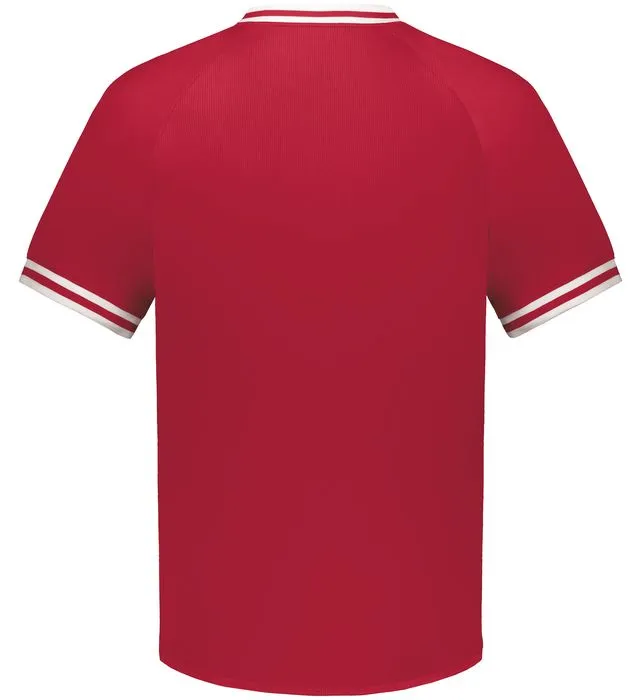 Holloway Scarlet Red/White Youth Retro V-Neck Baseball Jersey