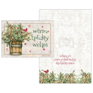 Holly and Ivy Bucket - Box of 16 Christmas Cards