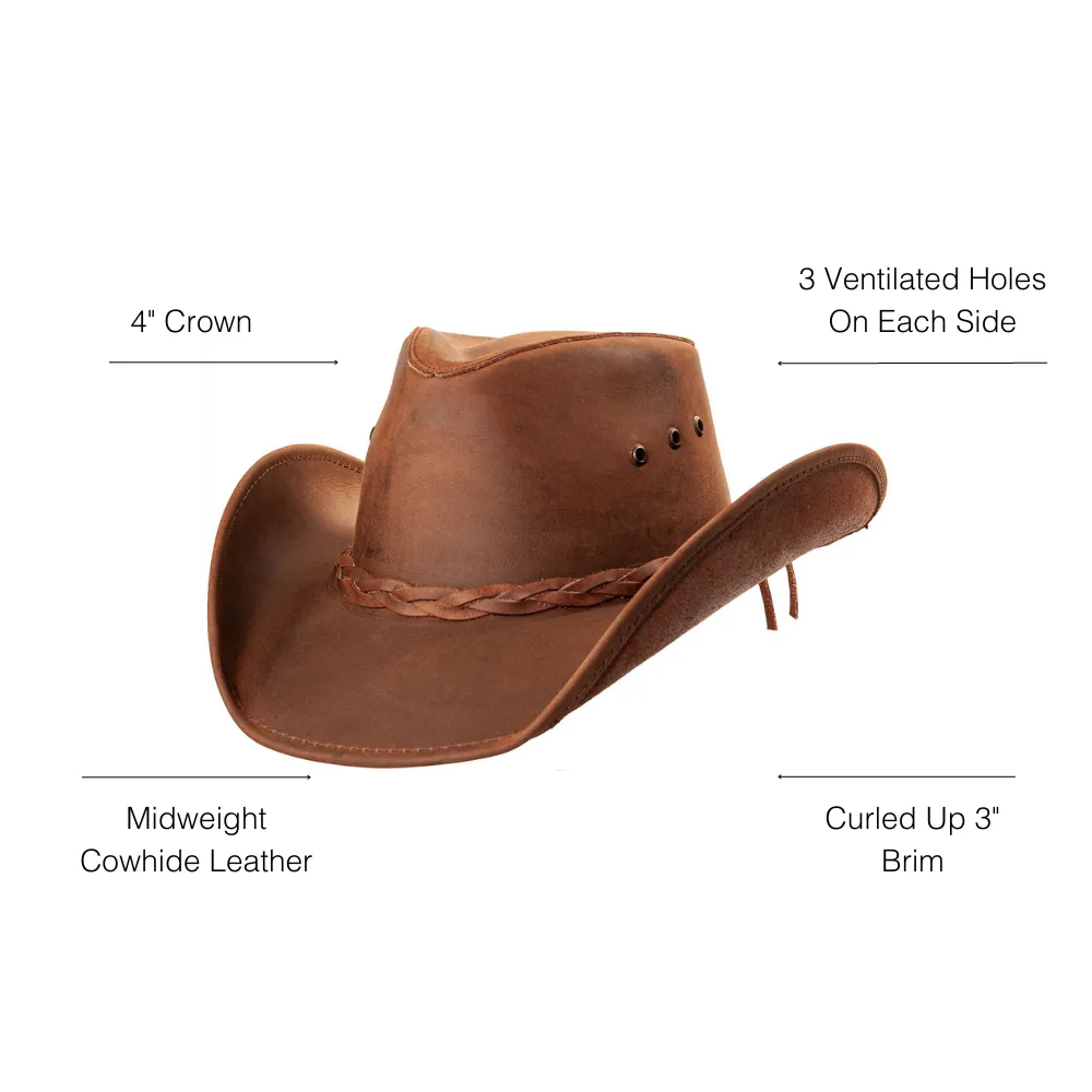 Hollywood | Mens Leather Cowboy Hat