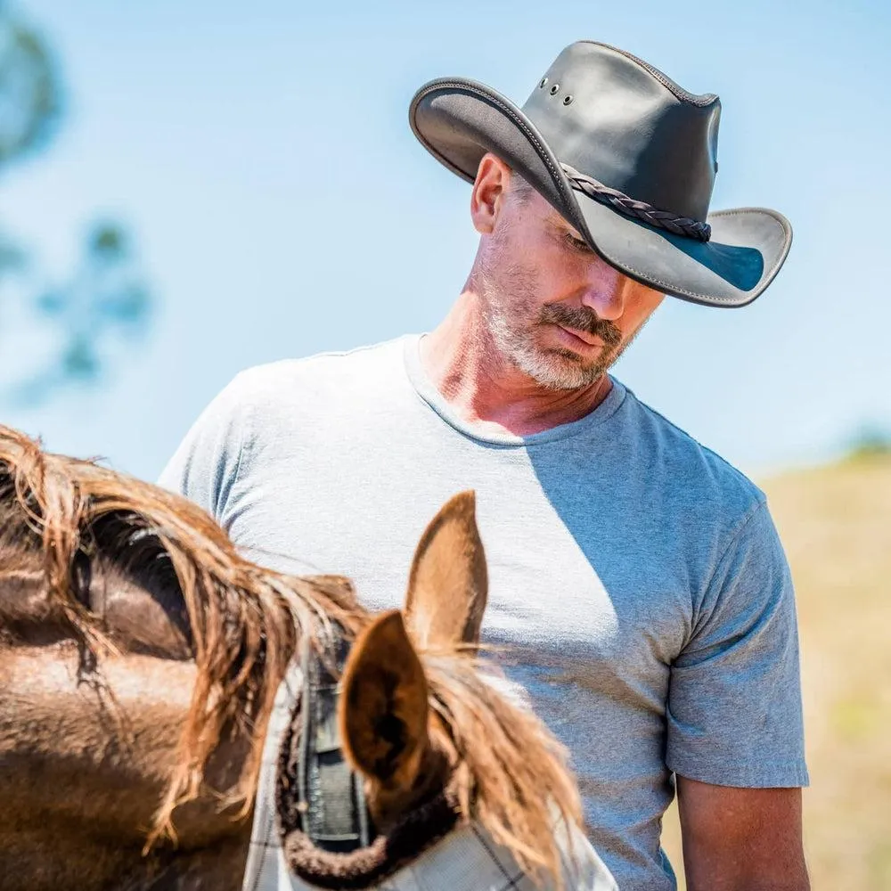 Hollywood | Mens Leather Cowboy Hat