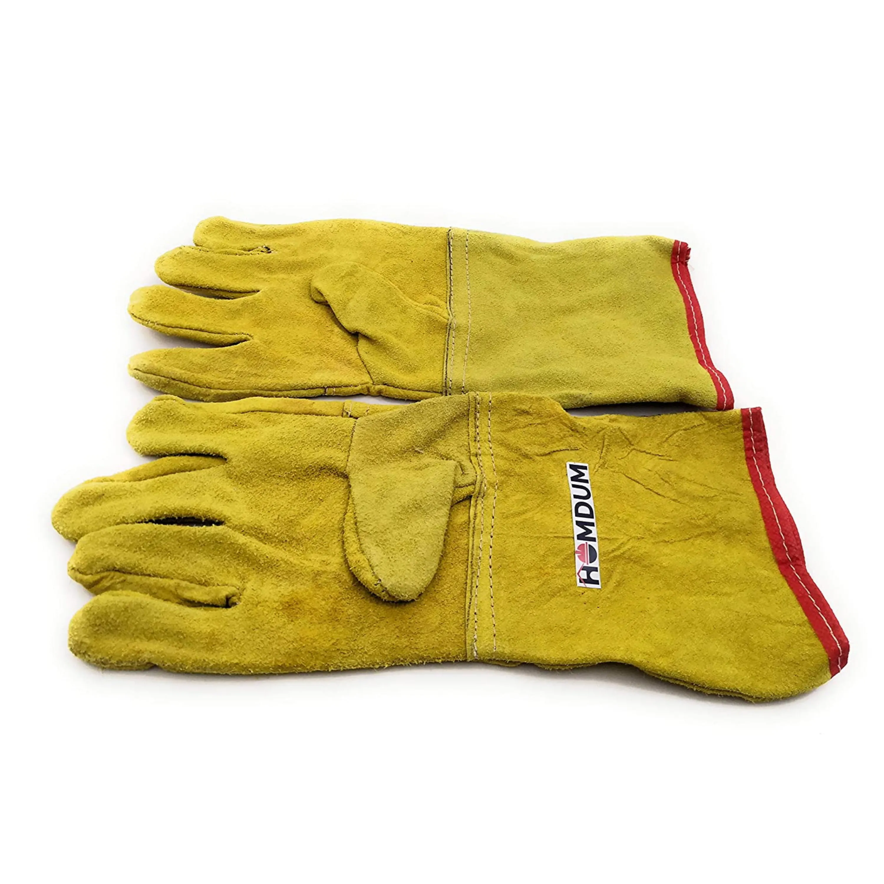 Homdum Quality Welding Hand Gloves, Made of Hard Wearing, Heat Resisting Chrome Leather, Fully Lined and Kevlar Stiched - 1 Pair