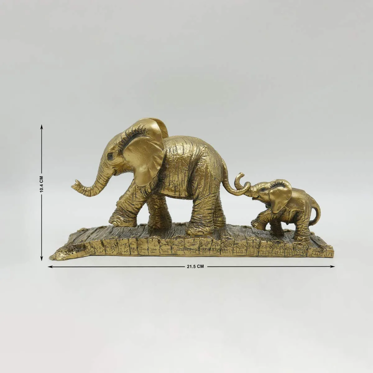 Home Centre Corsica Elephant Mother and Baby Figurine (Gold)