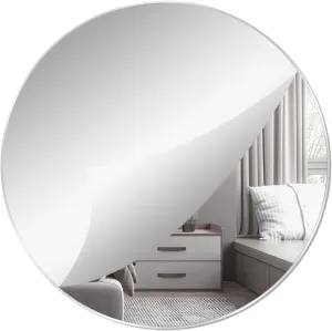 HOME CUBE 4 Pc Acrylic Frameless Adhesive Wall Mirror Stickers for Home Decor, Bathroom, Bedroom, Living Room, Dining Room, Entryway, Hallway - 30x30cm (Round)