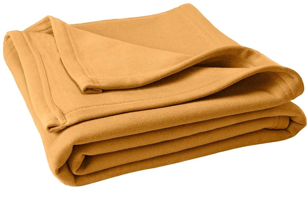 Home Stylish Home Soft Warm Fleece Blanket Throw Microfiber Plush Blanket for Bed, (90x90 Inches Gold)