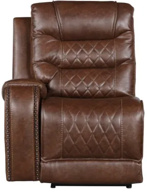 Homelegance Furniture Putnam Power Left Side Reclining Chair with USB Port in Brown 9405BR-LRPW