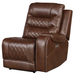 Homelegance Furniture Putnam Power Right Side Reclining Chair with USB Port in Brown 9405BR-RRPW