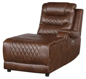 Homelegance Furniture Putnam Power Right Side Reclining Chaise with USB Port in Brown 9405BR-RCPW