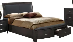 Homelegance Lyric Queen Sleigh Storage Bed in Brownish Gray 1737NGY-1