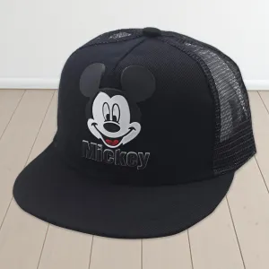 Homestic Mickey Mouse Cap | Adjustable Cap for Boys and Girls | Cartoon Character Printed Little Cap for Kids | Cap for 7-12 Year Old Baby Girls and Boys | QI0092-C | Black