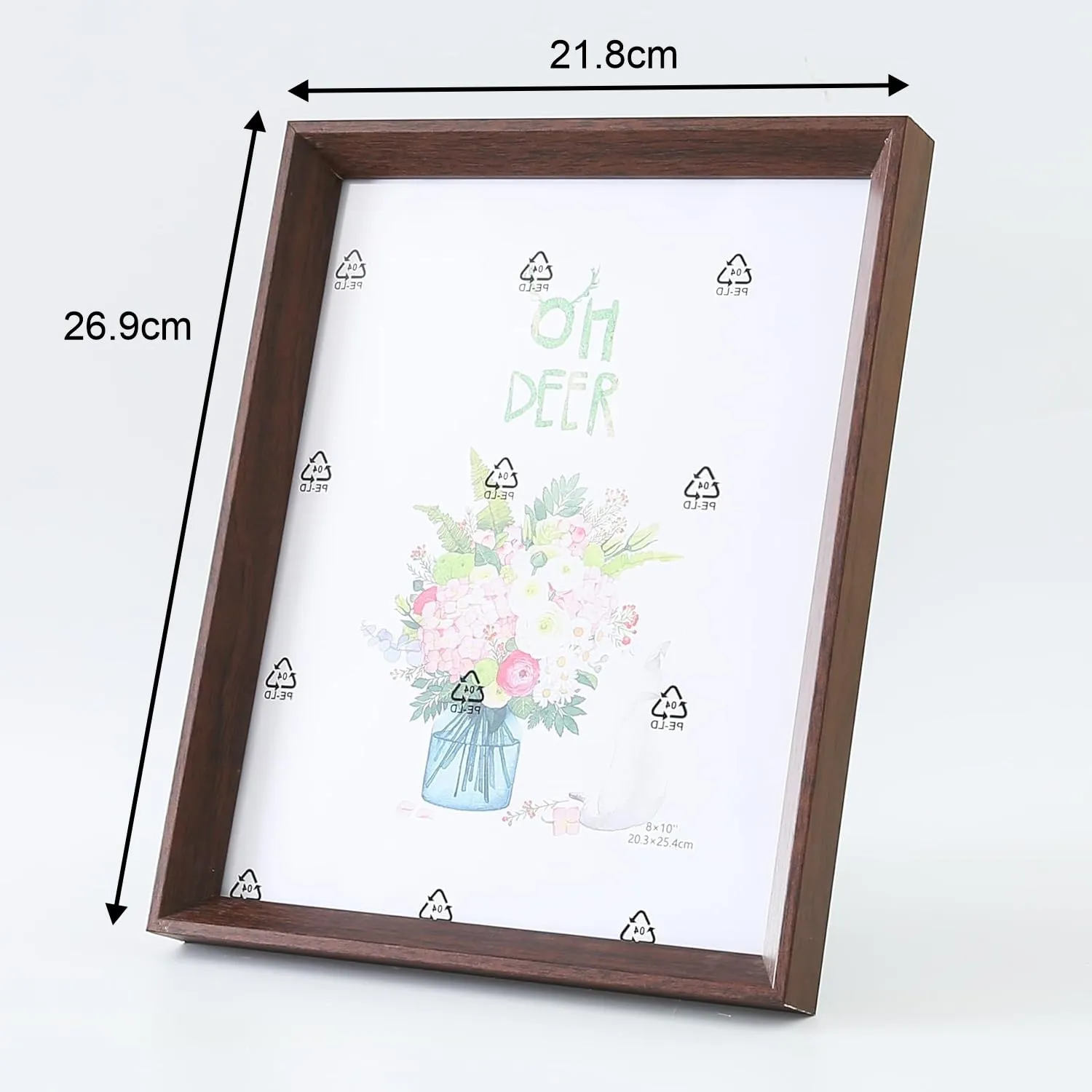 Homestic Photo Frame For Home D?cor|Use Horizontal & Vertical|Crystal Clear Glass|Perfect For Home, Office And Shop 21.8x26.9CM (Brown)