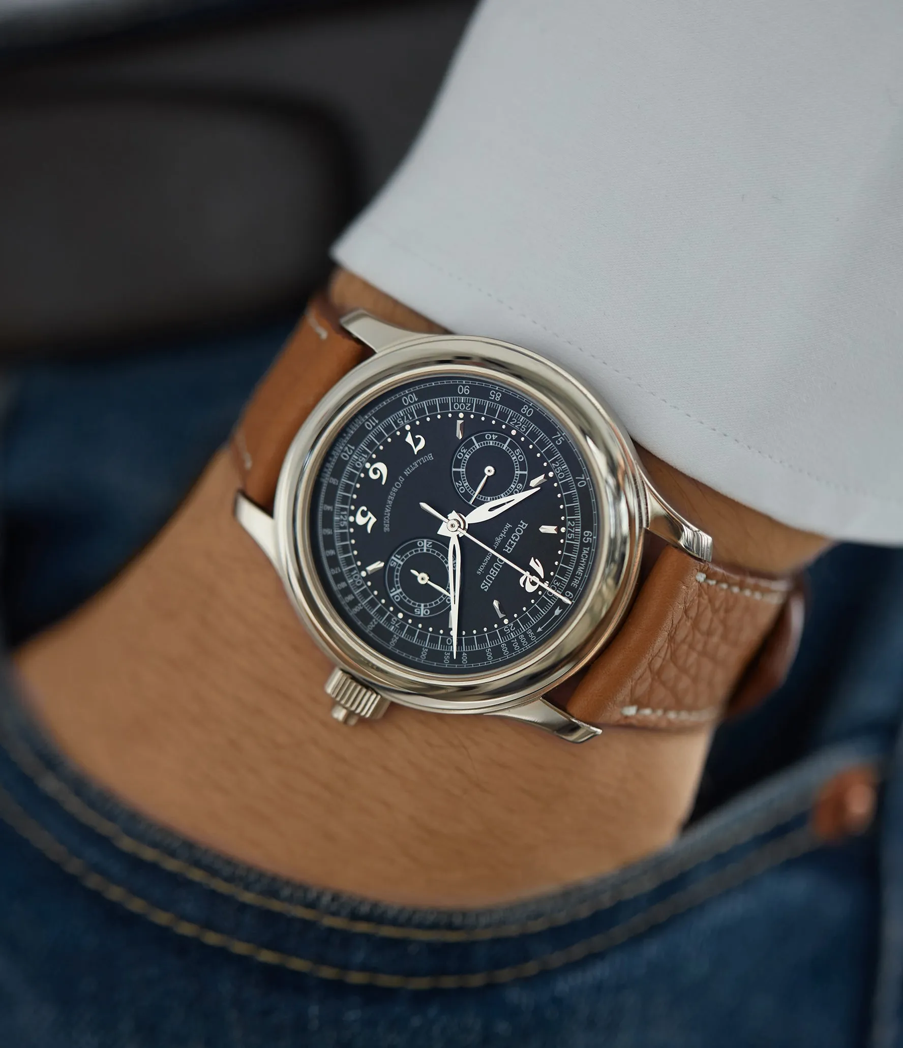 Hommage Chronograph Monopoussoir | White Gold