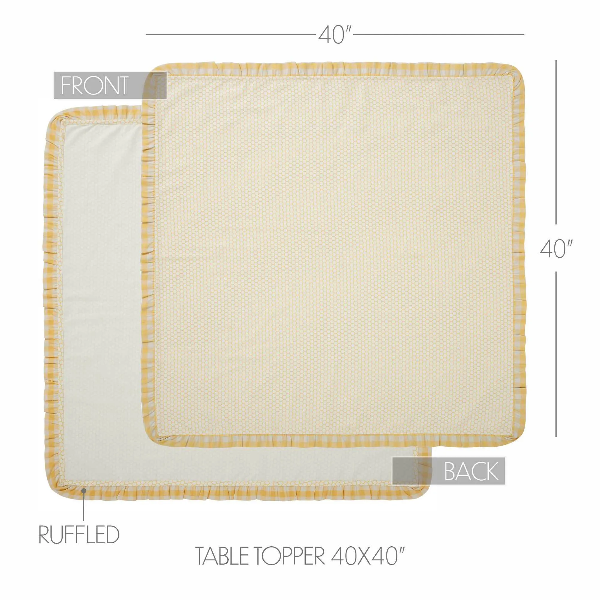 Honeycomb Ruffled Table Topper 40x40