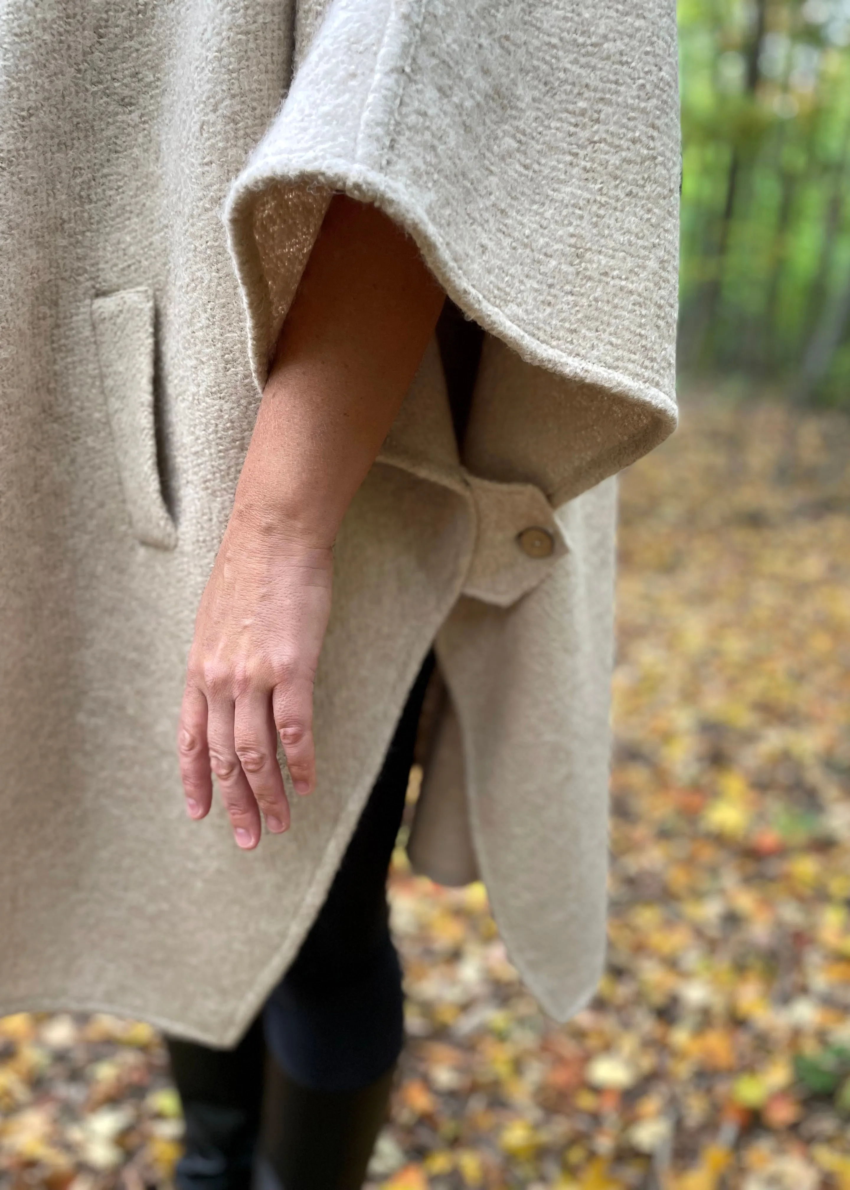 Hooded Boiled Wool Cape 2