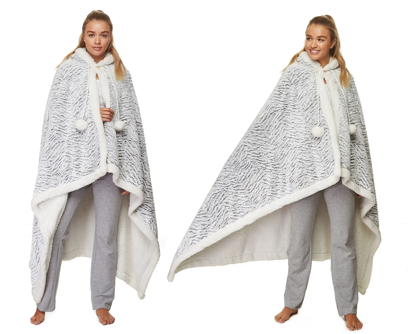 Hooded Snuggle Blanket Silver by Alastair's