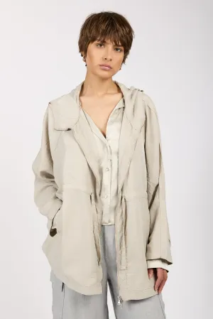 Hooded Zip-Up Jacket in Pearl Grey