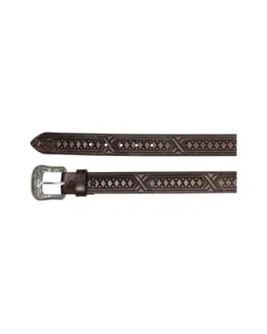 Hooey Leathers Men's Roughy Chocolate Diamonds Belt