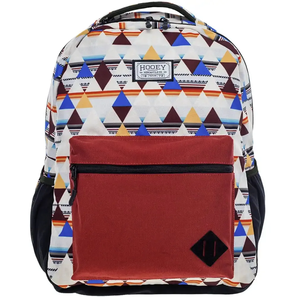 HOOey "Recess" Diamond Aztec (Cream/Burgundy) - Backpack