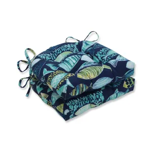 Hooked Lagoon Reversible Chair Pad (Set Of 2)