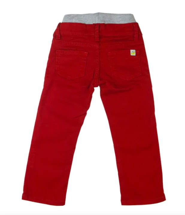 Hoonana - Stretch Twill Pants in Dark Red