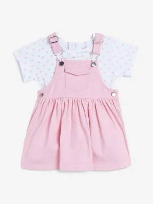 HOP Baby Light Pink Pinafore and T-Shirt Set