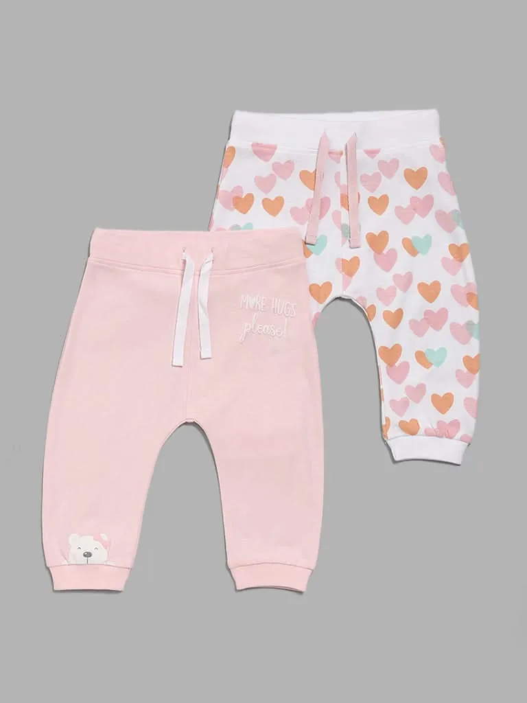 HOP Baby Multicolour Printed Joggers Set- Pack of 2