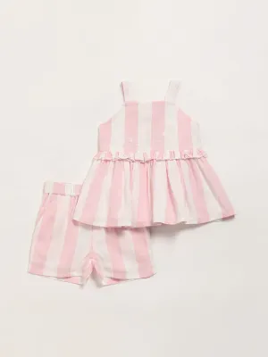 HOP Baby Pink Strappy Top & Shorts Set