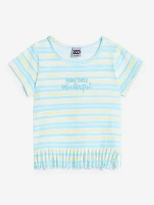 HOP Kids Aqua Striped Frida Top